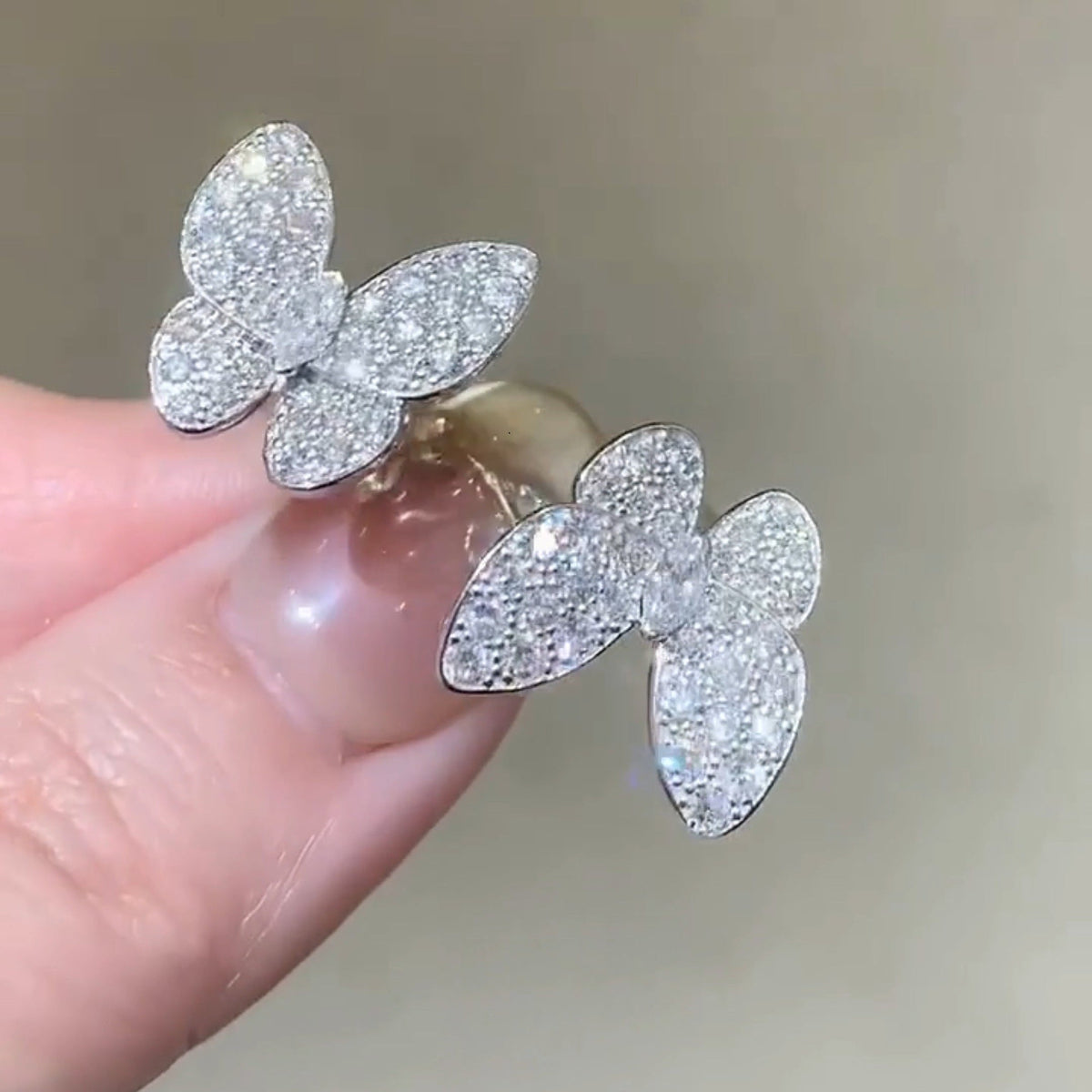 ¡®lume Jewelry¡¯TWIN SILVER BUTTERFLY DIAMOND RING