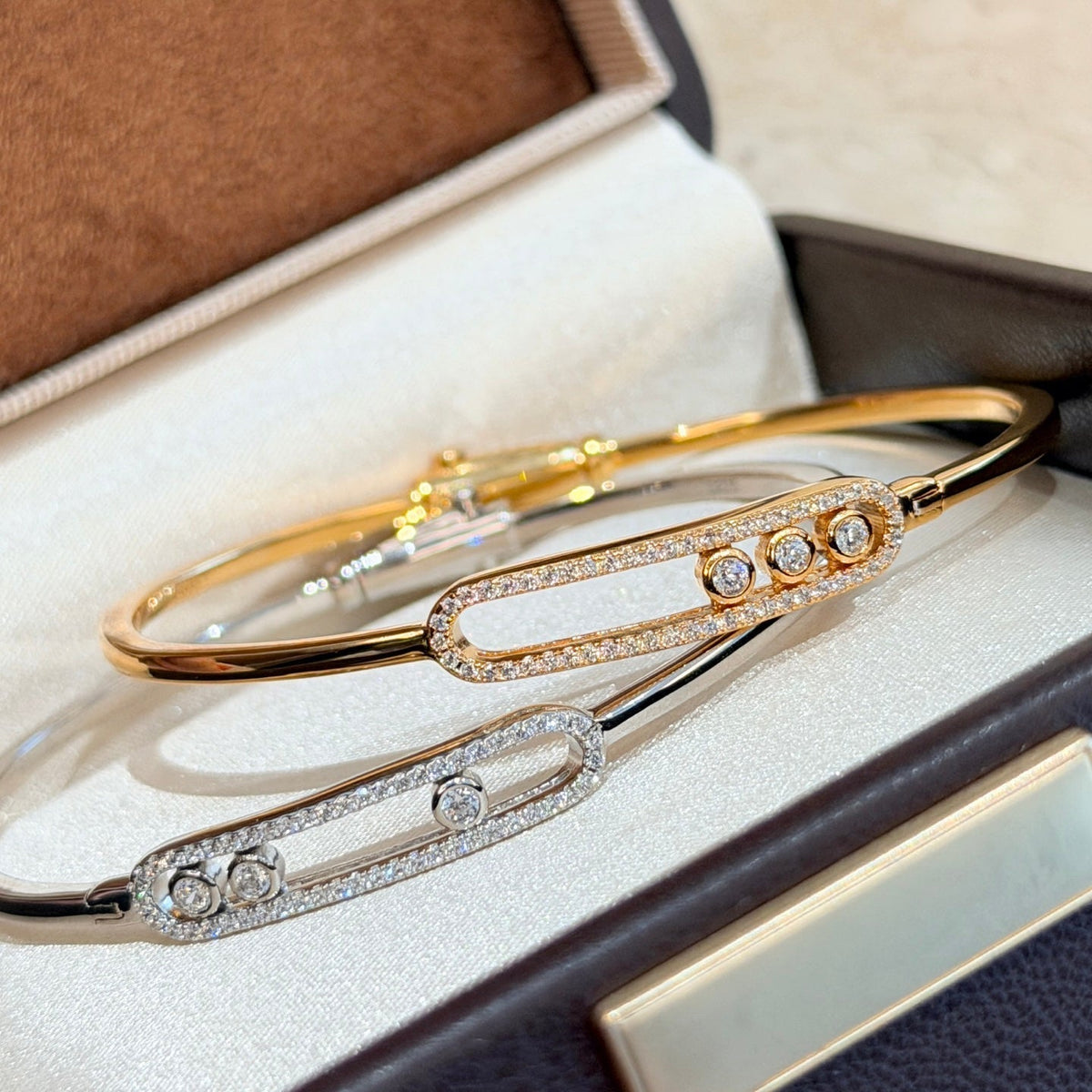 [lume Jewelry]Move Pavé Diamond Bangle Bracelet M