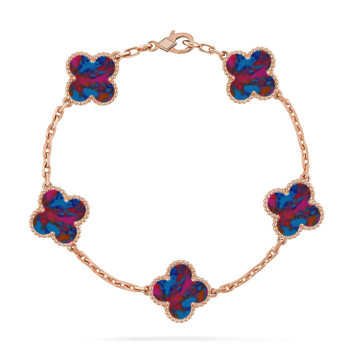 [lume Jewelry]New CLOVER 5 MOTIF COLOR GEMSTONES BRACELET COLLECTION