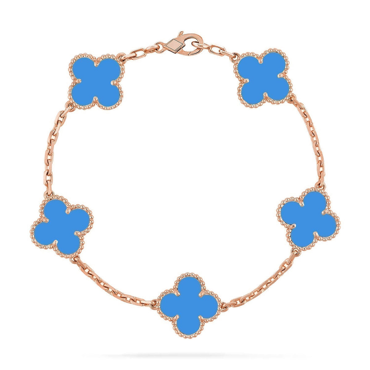 [lume Jewelry]New CLOVER 5 MOTIF BLUE AGATE BRACELET COLLECTION
