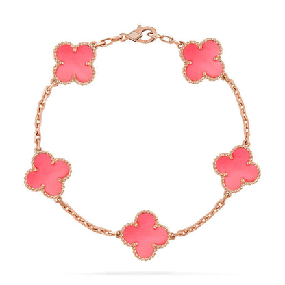 [lume Jewelry]New  CLOVER 5 MOTIFS  PINK MOP BRACELET COLLECTION
