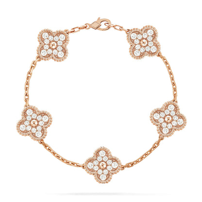 [lume Jewelry] New  CLOVER 5 MOTIF FULL DIAMOND BRACELET COLLECTION