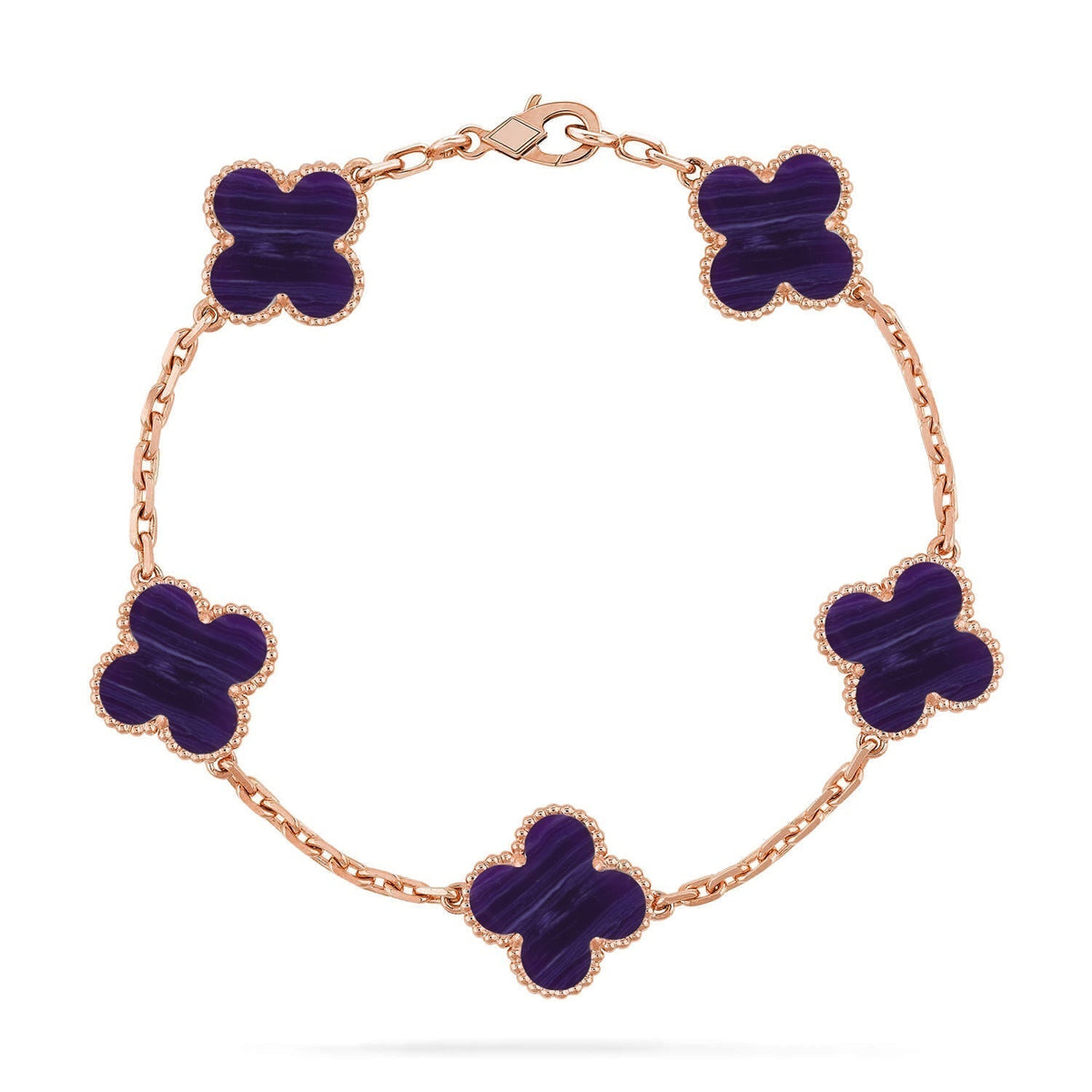 [lume Jewelry]New CLOVER 5 MOTIF PURPLE STRIPES BRACELET COLLECTION