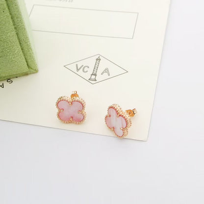 [lume Jewelry]Clover Mini Pink Earrings