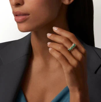 [lume Jewelry]CLASH ELEGANT ROSE GOLD RING FEATURING NATURAL AGATE