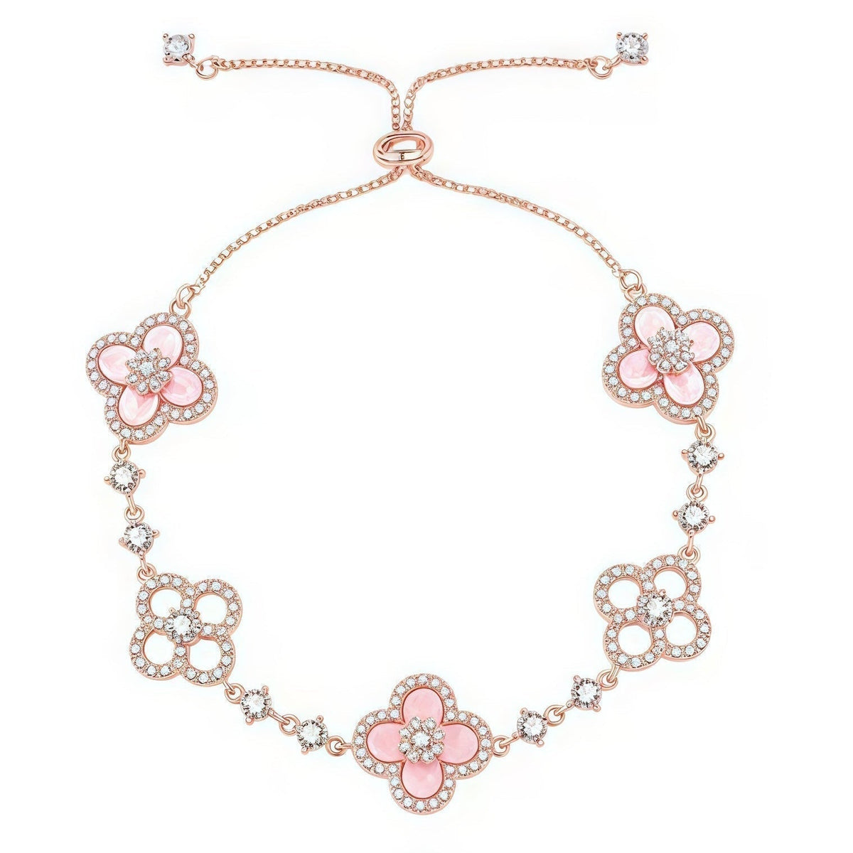 ¡®lume Jewelry¡¯CLOVER 5 MOTIF PINK BLUE RED WHITE BRACELET