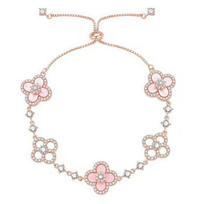 ¡®lume Jewelry¡¯CLOVER 5 MOTIF PINK BLUE RED WHITE BRACELET
