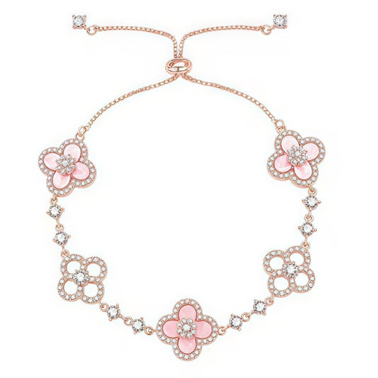 ¡®lume Jewelry¡¯CLOVER 5 MOTIF PINK BLUE RED WHITE BRACELET