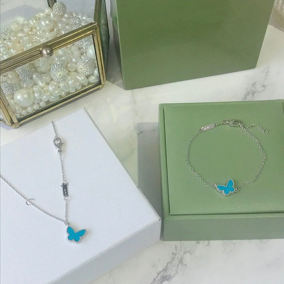 ¡®lume Jewelry¡¯BUTTERFLY TURQUOISE BUTTERFLY BRACELET SILVER