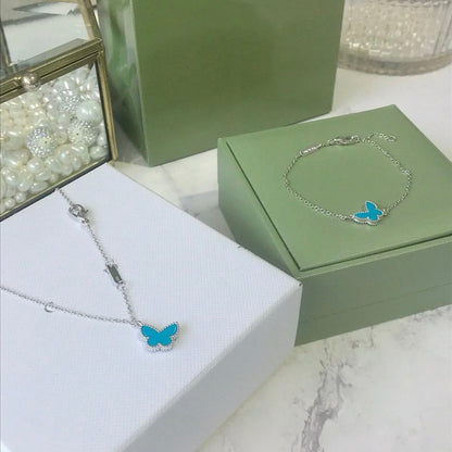 ¡®lume Jewelry¡¯BUTTERFLY TURQUOISE BUTTERFLY BRACELET SILVER