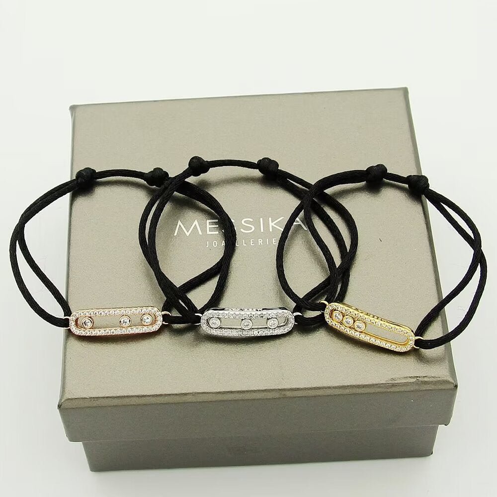 [lume Jewelry]Care(Medium-3.5mm) pink cord pavé bracelet