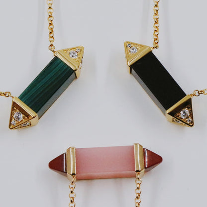 ¡®lume Jewelry¡¯Color Stone Bar Pendant Necklace