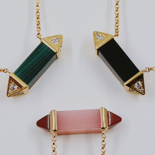 ¡®lume Jewelry¡¯Color Stone Bar Pendant Necklace