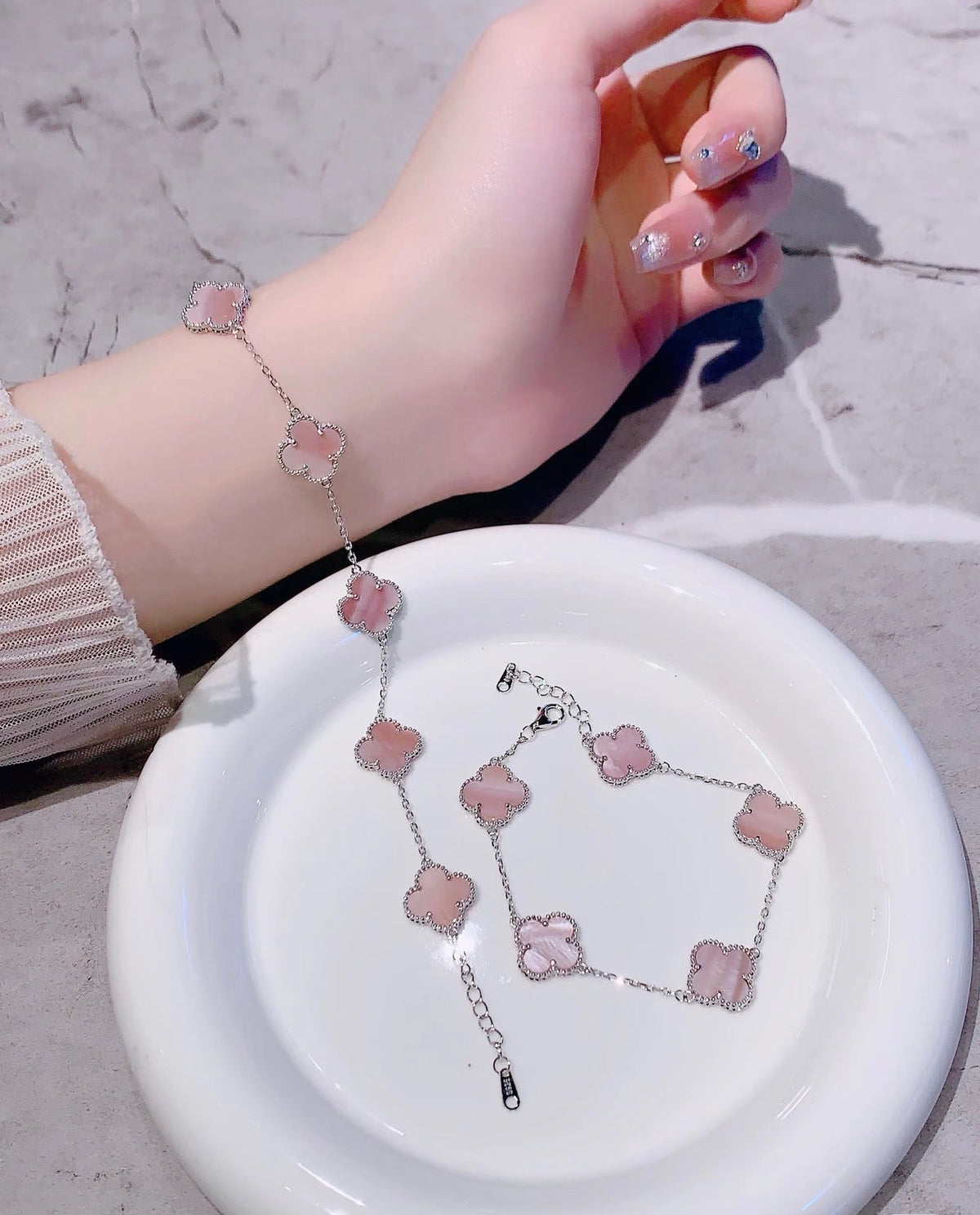 [lume JewelryLight Pink Braided Bracelet