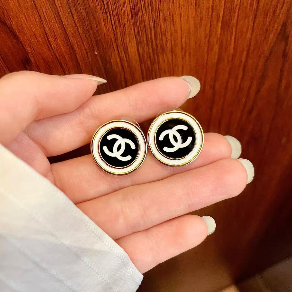 [lume Jewelry]Classic Double C Stud Earrings