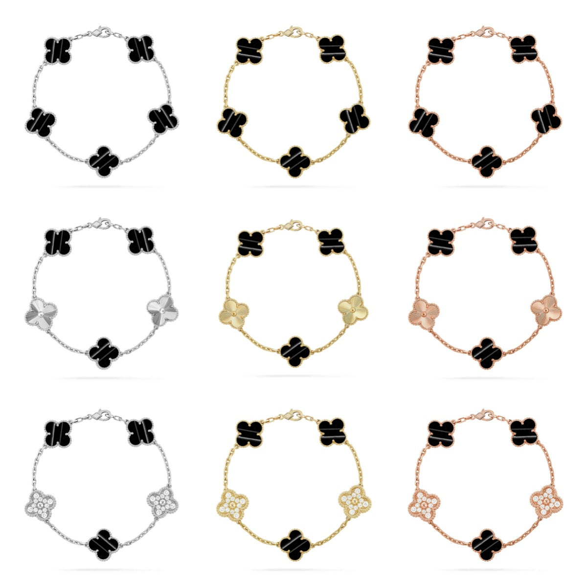 [lume Jewelry]New  CLOVER 5 MOTIF PULSAR STONE BRACELET COLLECTION