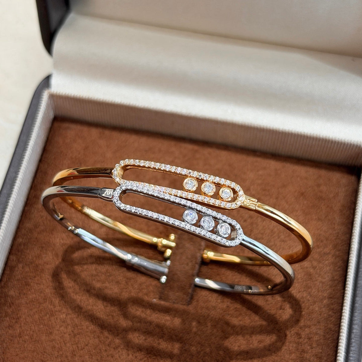 [lume Jewelry]Move Pavé Diamond Bangle Bracelet M