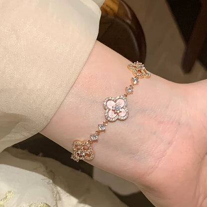 ¡®lume Jewelry¡¯CLOVER 5 MOTIF PINK BLUE RED WHITE BRACELET