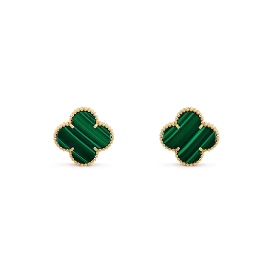 ¡®lume Jewelry¡¯CLOVER MINI 9.5MM MALACHITE  EARRINGS