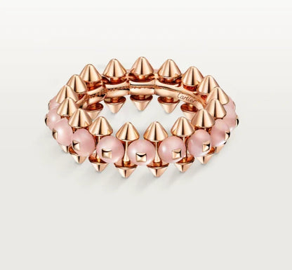 [lume Jewelry]CLASH ELEGANT ROSE GOLD RING FEATURING NATURAL AGATE