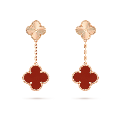¡®lume Jewelry¡¯CLOVER 2 MOTIF  LASER CARNELIAN EARRINGS