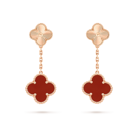¡®lume Jewelry¡¯CLOVER 2 MOTIF  LASER CARNELIAN EARRINGS