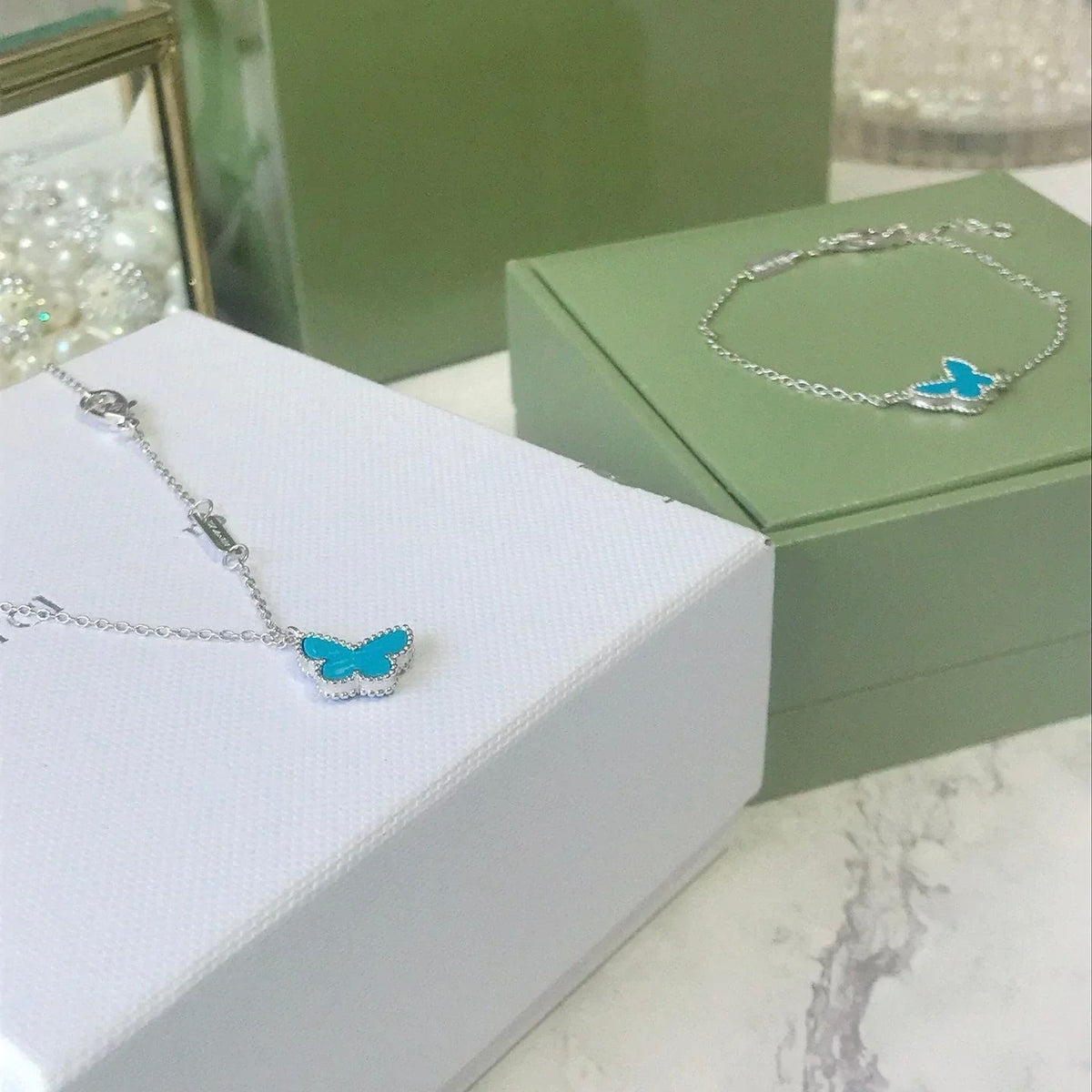 ¡®lume Jewelry¡¯BUTTERFLY TURQUOISE BUTTERFLY BRACELET SILVER