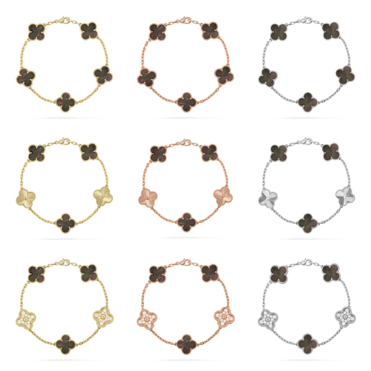 [lume Jewelry]New CLOVER 5 MOTIF GRAY MOP BRACELET COLLECTION