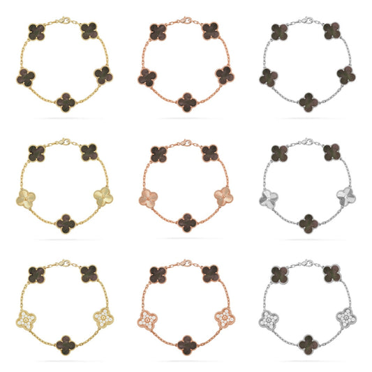 [lume Jewelry]New CLOVER 5 MOTIF GRAY MOP BRACELET COLLECTION