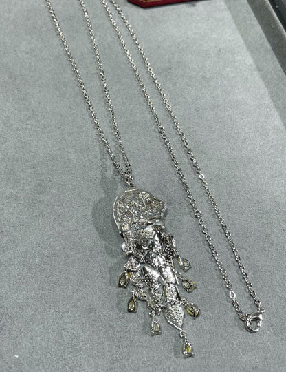 ¡®lume Jewelry¡ High Jewelry Pave Panther Tassel Necklace