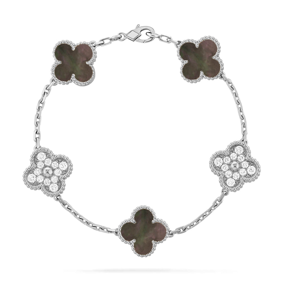 [lume Jewelry]New CLOVER 5 MOTIF GRAY MOP BRACELET COLLECTION