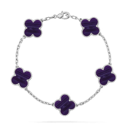 [lume Jewelry]New CLOVER 5 MOTIF PURPLE STRIPES BRACELET COLLECTION