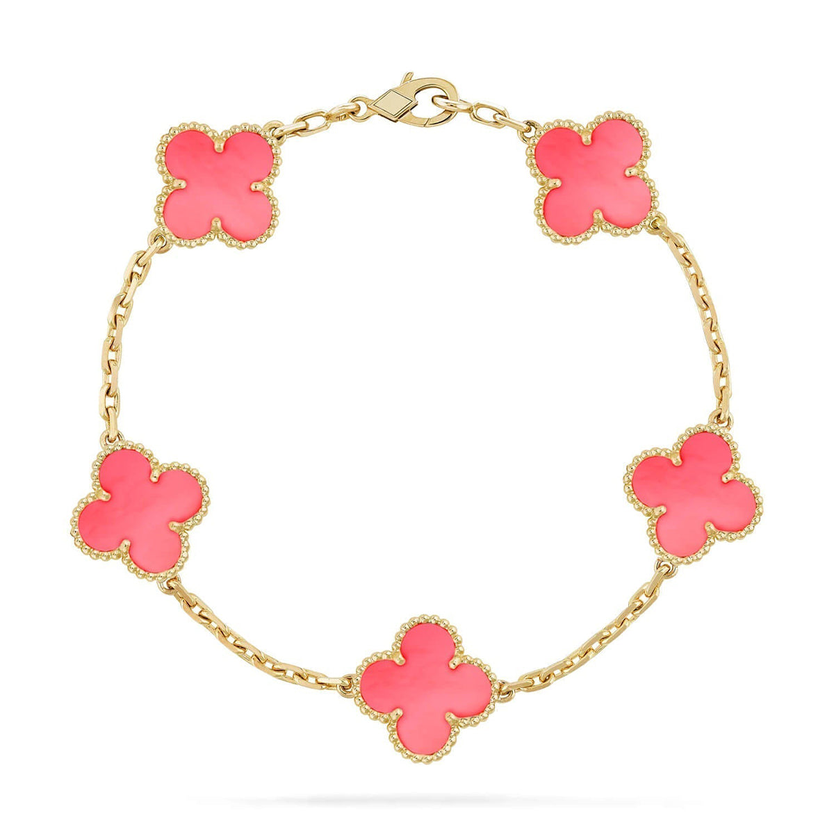 [lume Jewelry]New  CLOVER 5 MOTIFS  PINK MOP BRACELET COLLECTION