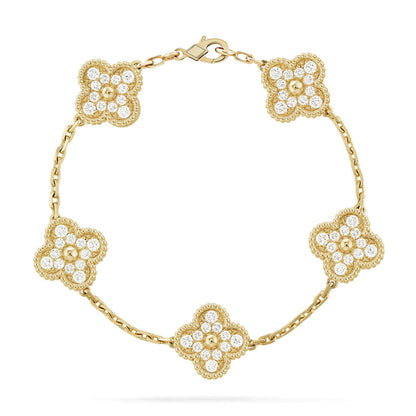 [lume Jewelry] New  CLOVER 5 MOTIF FULL DIAMOND BRACELET COLLECTION