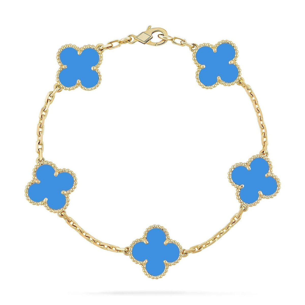 [lume Jewelry]New CLOVER 5 MOTIF BLUE AGATE BRACELET COLLECTION
