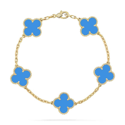 [lume Jewelry]New CLOVER 5 MOTIF BLUE AGATE BRACELET COLLECTION