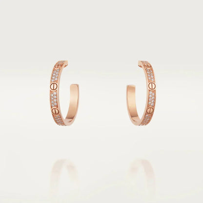 ¡®lume Jewelry¡¯LOVE DIAMOND PINK GOLD HOOP EARRINGS