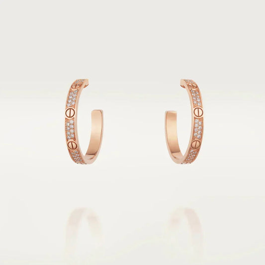 ¡®lume Jewelry¡¯LOVE DIAMOND PINK GOLD HOOP EARRINGS