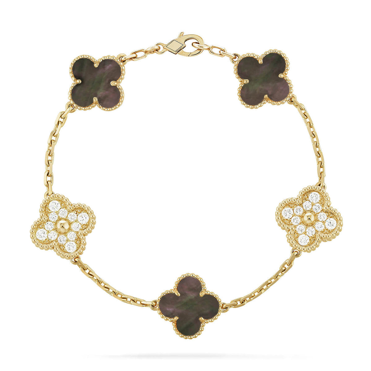 [lume Jewelry]New CLOVER 5 MOTIF GRAY MOP BRACELET COLLECTION
