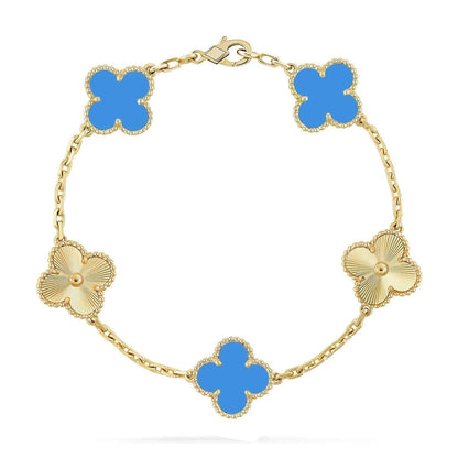 [lume Jewelry]New CLOVER 5 MOTIF BLUE AGATE BRACELET COLLECTION