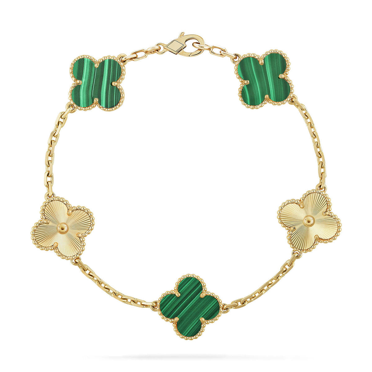 [lume Jewelry]New  CLOVER 5 MOTIF MALACHITE BRACELET COLLECTION
