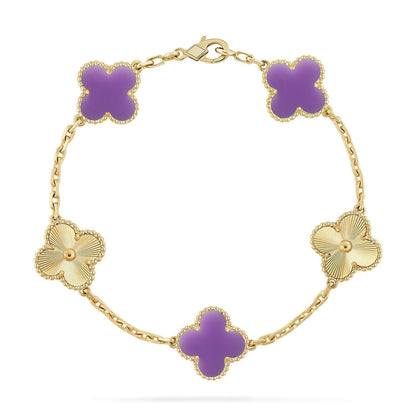 [lume Jewelry]New CLOVER 5 MOTIF LIGHT PURPLE BRACELET COLLECTION