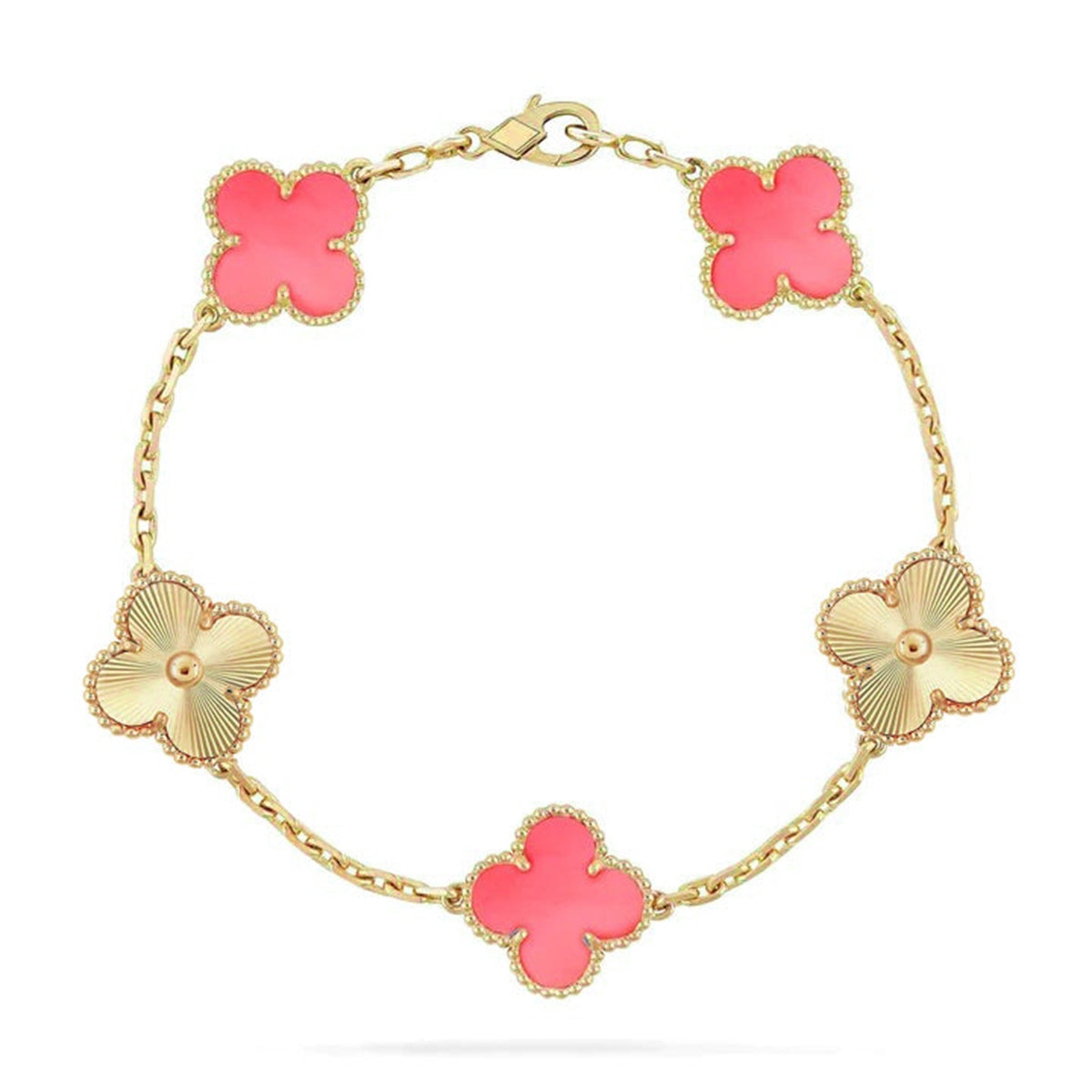 [lume Jewelry]New  CLOVER 5 MOTIFS  PINK MOP BRACELET COLLECTION