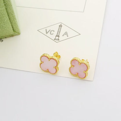[lume Jewelry]Clover Mini Pink Earrings