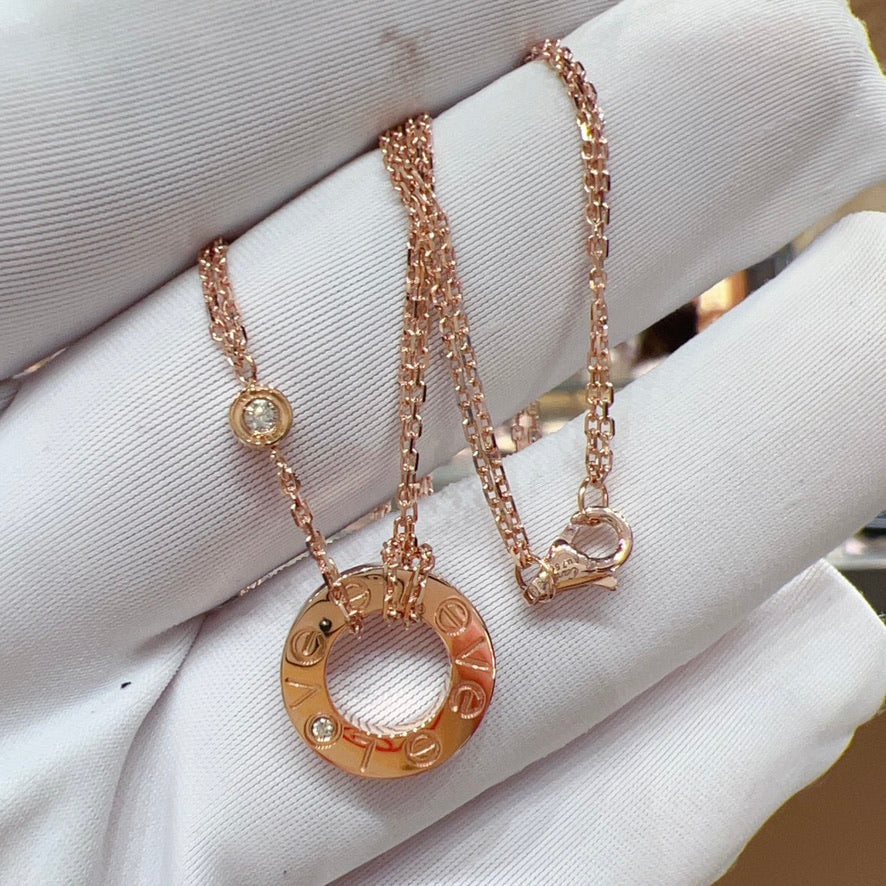 ¡®lume Jewelry¡¯LOVE NECKLACE 16MM 2 DIAMONDS