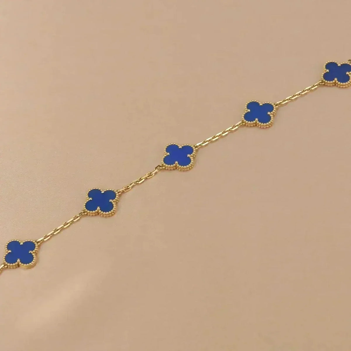 [lume Jewelry]New CLOVER 5 MOTIF BLUE AGATE BRACELET COLLECTION