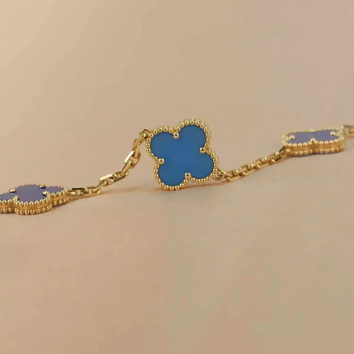[lume Jewelry]New CLOVER 5 MOTIF BLUE AGATE BRACELET COLLECTION