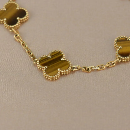 [lume Jewelry]New  CLOVER 5 MOTIFS TIGER EYE BRACELET COLLECTION