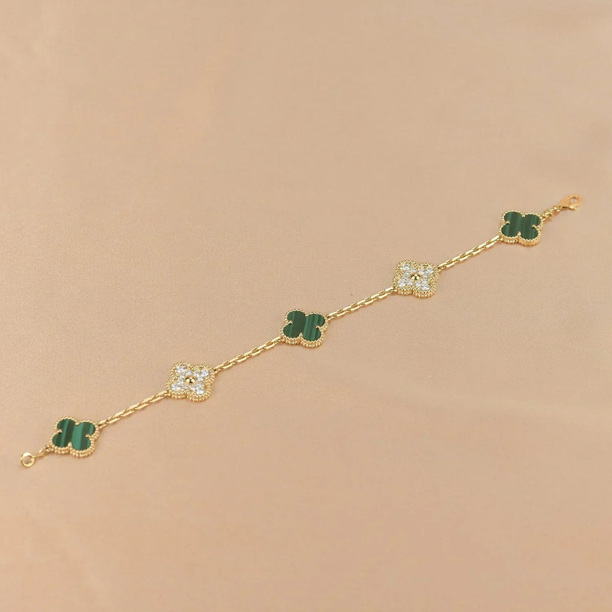 [lume Jewelry]New  CLOVER 5 MOTIF MALACHITE BRACELET COLLECTION