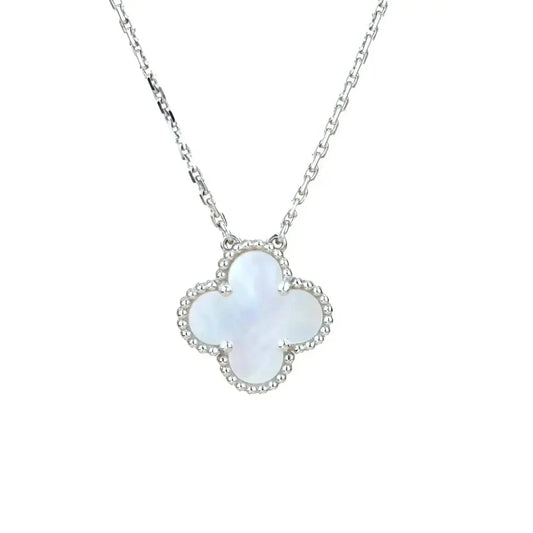 ¡®lume Jewelry¡¯CLOVER  15MM WHITE MOTHER-OF-PEARL SILVER